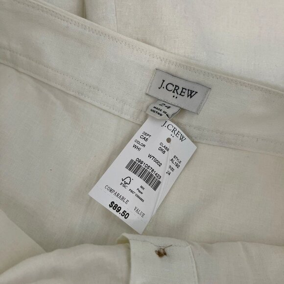 J. Crew Button linen midi skirt in White Plus Size 24 - Picture 5 of 8